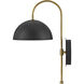 Lou LED 8 inch Black Sconce Wall Light