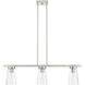 Cityview 3 Light 30 inch Brushed Nickel Linear Chandelier Ceiling Light