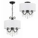 Othello 3 Light 14 inch Matte Black Semi Flush Ceiling Light