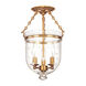 Hampton 3 Light 10.25 inch Aged Brass Semi Flush Ceiling Light in C3