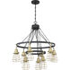 Neighborhood Thatcher 9 Light 30 inch Flat Black/Satin Brass Chandelier Ceiling Light in Flat Black and Satin Brass, Neighborhood Collection