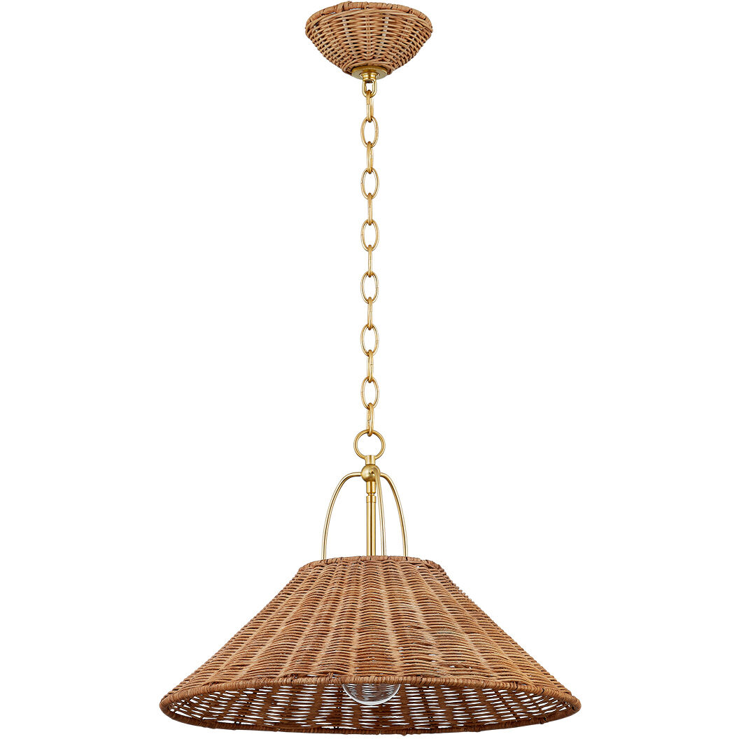 Davida 1 Light 20 inch Aged Brass Pendant Ceiling Light