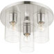Zurich 3 Light 14 inch Brushed Nickel Flush Mount Ceiling Light