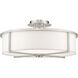 Wesley 4 Light 19 inch Brushed Nickel Semi-Flush Mount Ceiling Light
