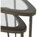 Millar 24 X 22.5 inch Clear Glass and Antique Brass Nesting Tables, Set of 2
