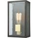 McKenzie 1 Light 11 inch Blackened Bronze with Brushed Brass Outdoor Wall Sconce