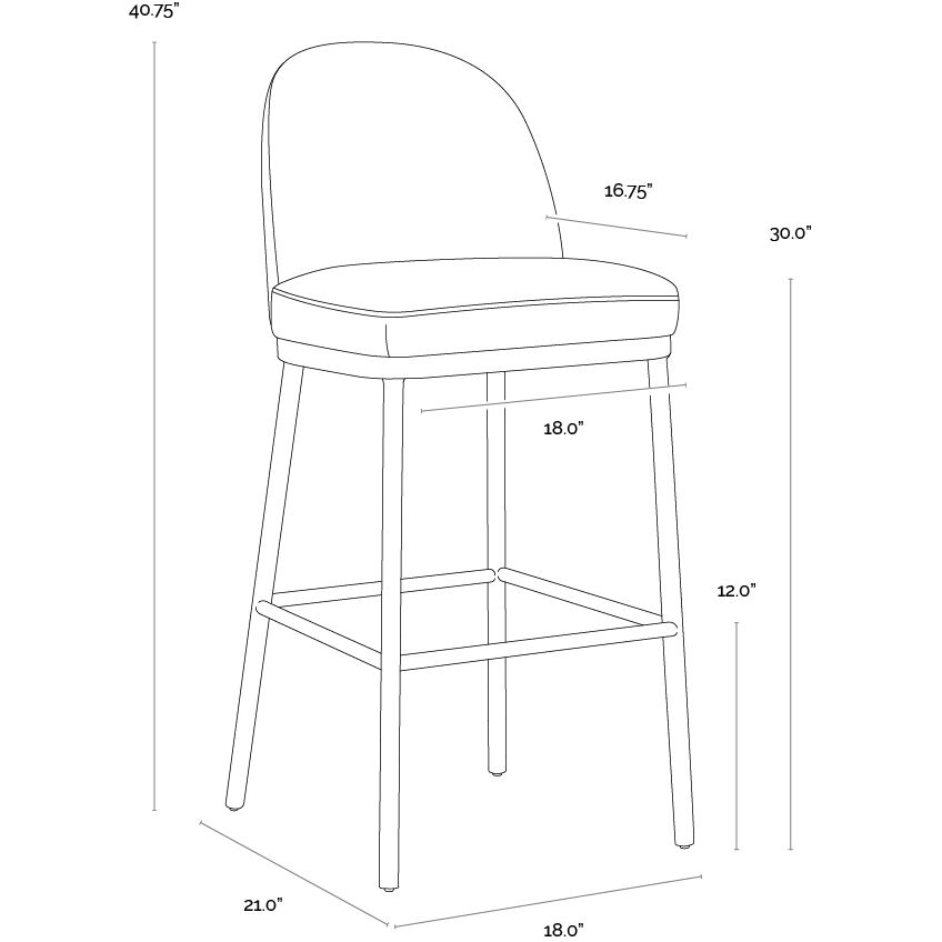 Lavania 40.75 inch Meg Taupe / Porcini Taupe Barstool