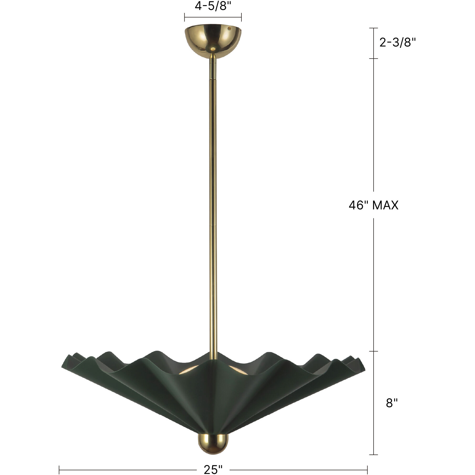 Furrow 25 inch Pine Green Pendant Ceiling Light