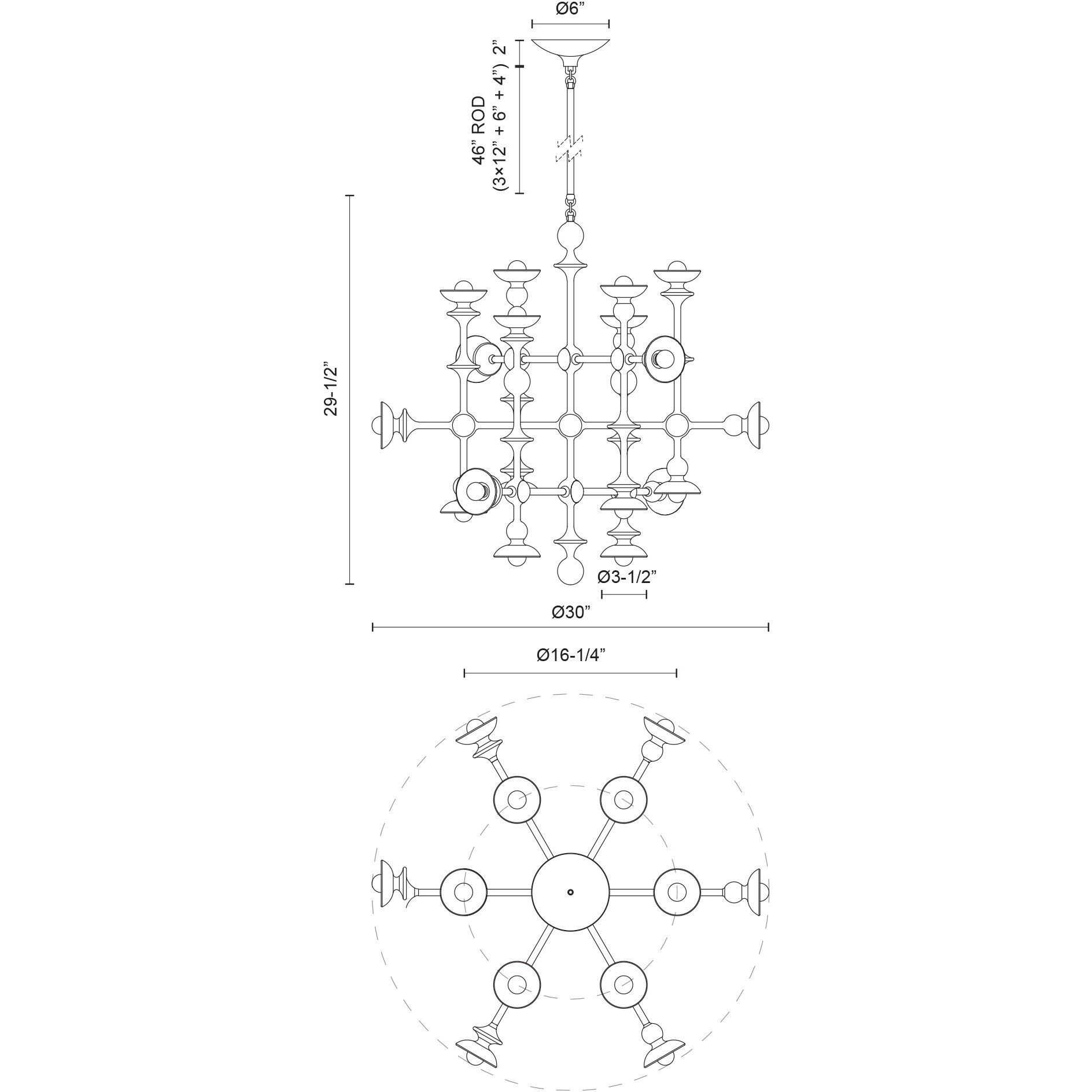 Cadence 18 Light 30 inch Antique White Chandelier Ceiling Light