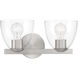 Noellea 2 Light 15.25 inch Brushed Nickel Vanity Wall Light