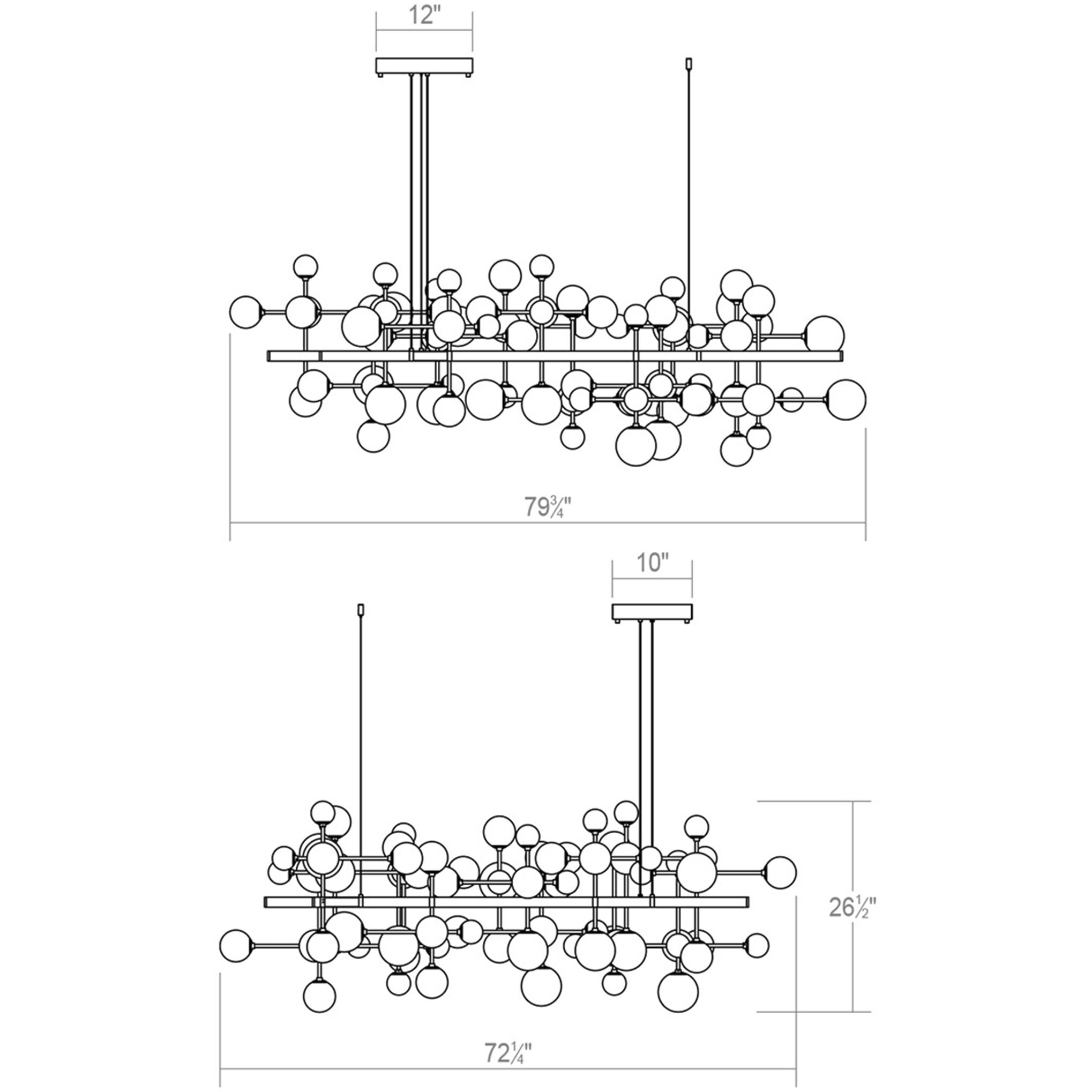 Nebula LED 79.75 inch Satin Black Chandelier Ceiling Light