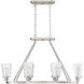 Vaughan 6 Light 38 inch Satin Nickel Linear Chandelier Ceiling Light