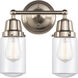 Aditi Dover 2 Light 12.5 inch Brushed Satin Nickel Bath Vanity Light Wall Light, Aditi