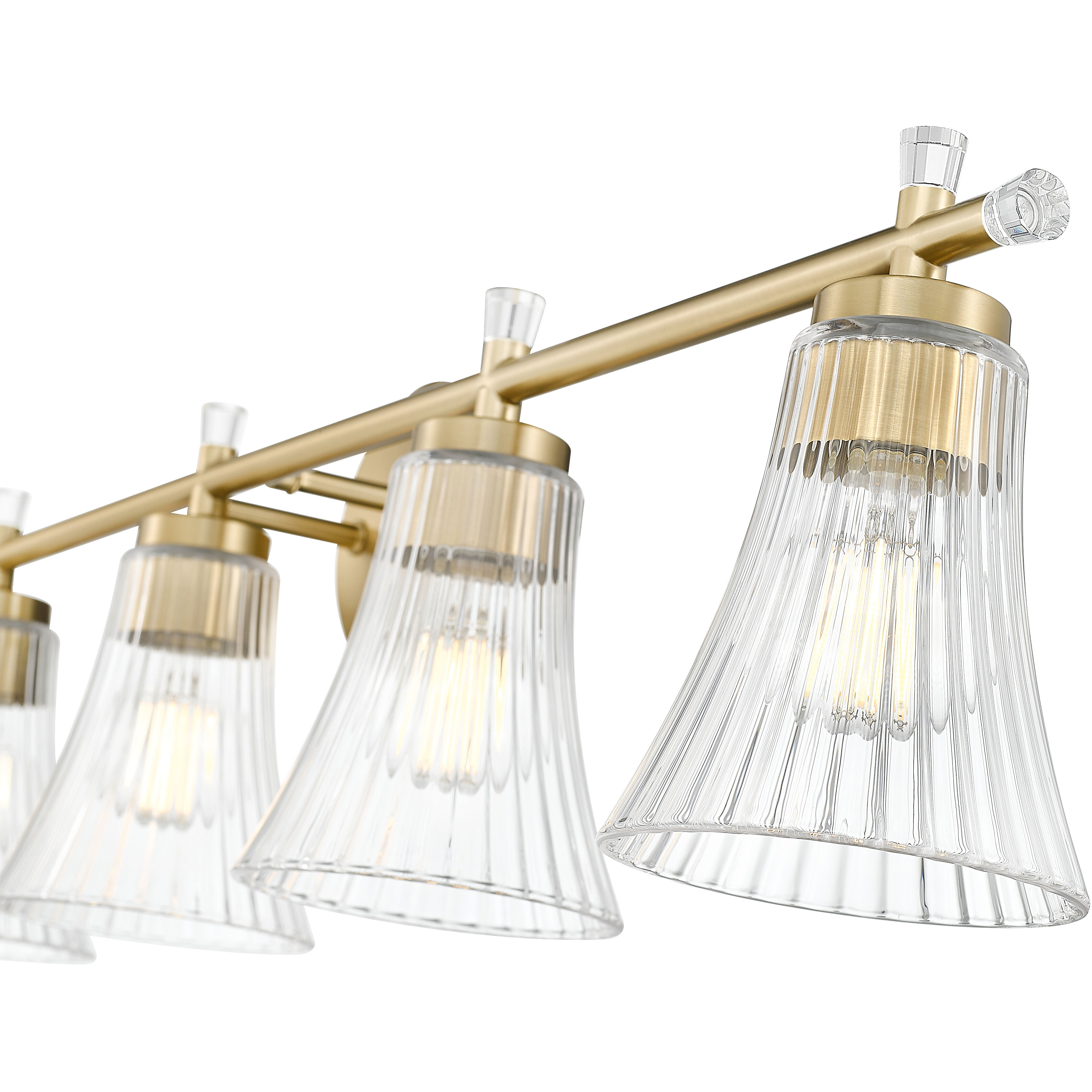 Belle 5 Light 42 inch Modern Gold Bath Vanity Light Wall Light