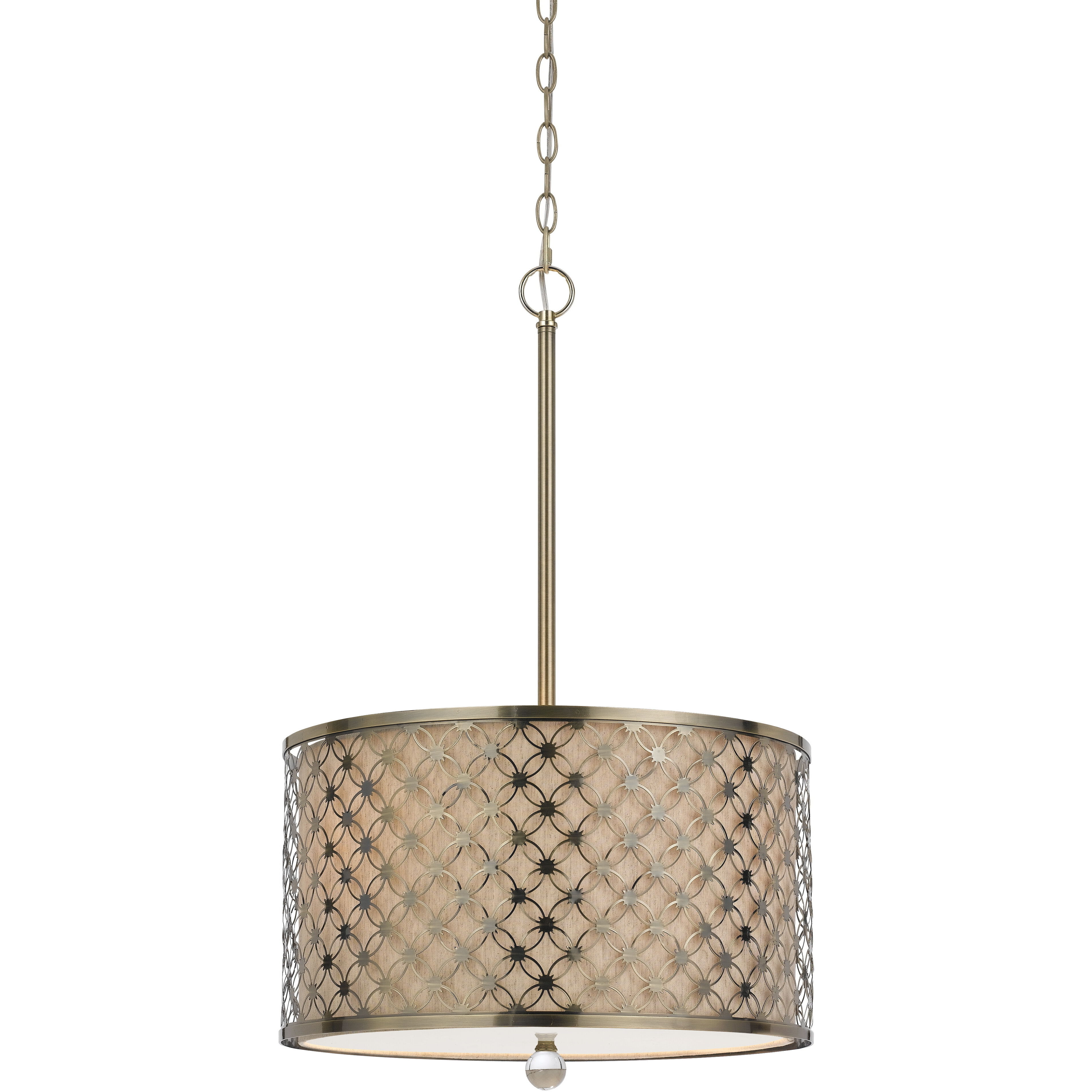 Myrtle 3 Light 18 inch Antiqued Brass Pendant Ceiling Light