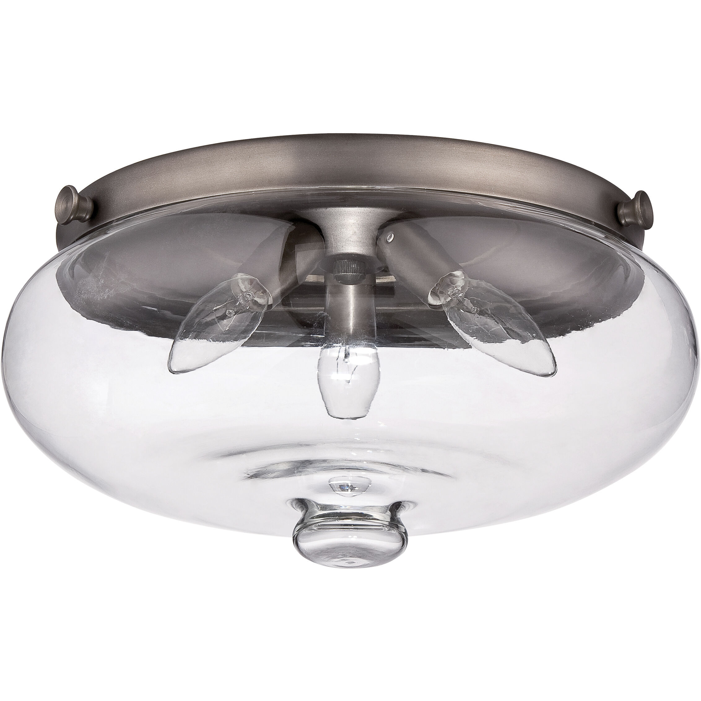 Elegance 3 Light Incandescent Antique Nickel Fan Bowl Light Kit, Universal Mount