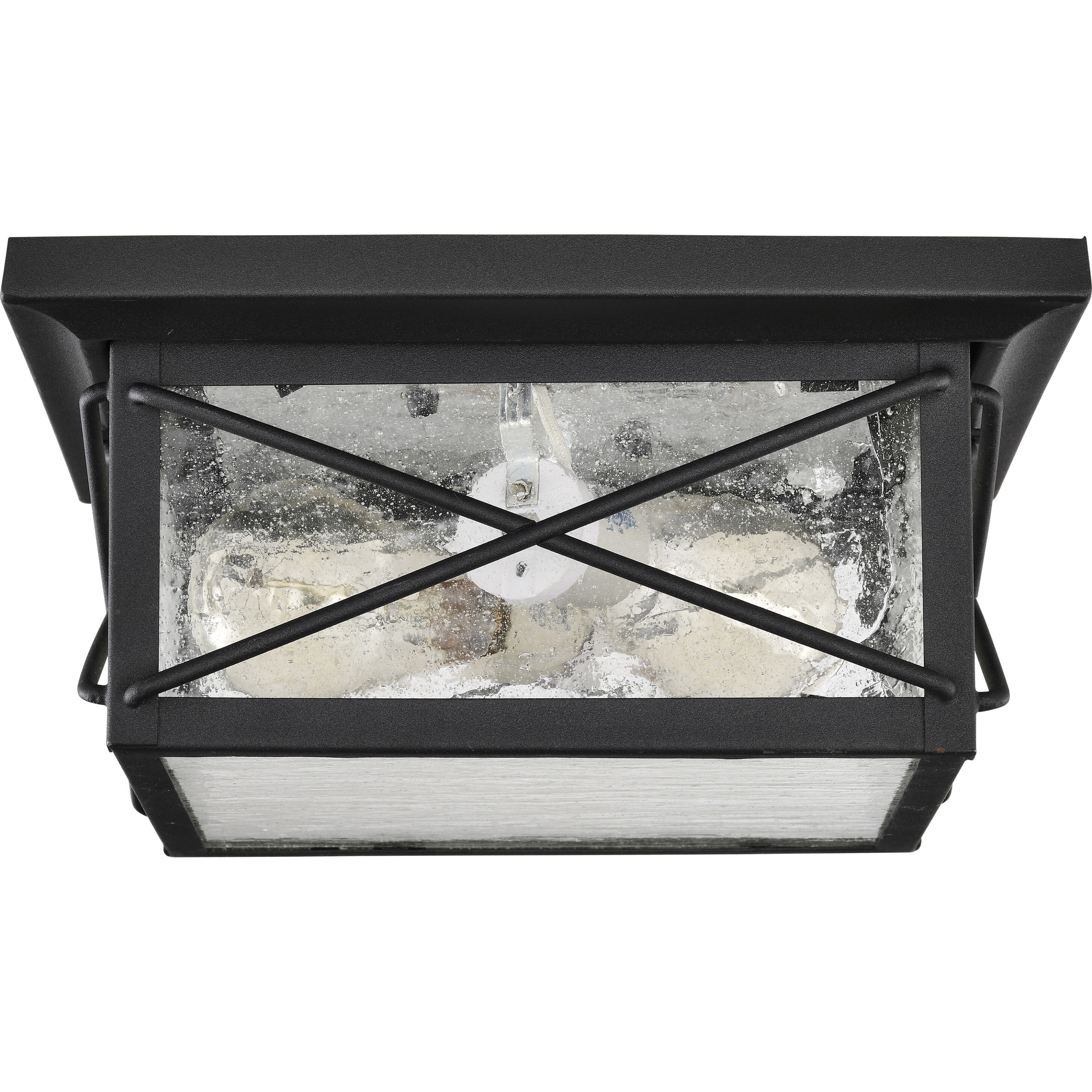 Wingate 2 Light 11 inch Textured Black Outdoor Flush Mount