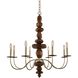 Lassen 8 Light 34 inch Champagne Gold Chandelier Ceiling Light