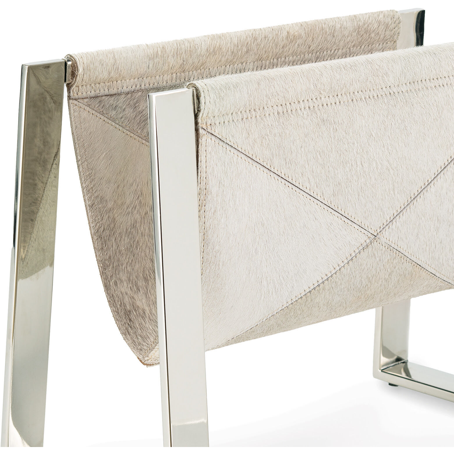 Andres 18 X 14 inch Basket in Polished Nickel, Magazine Rack