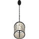 Scribble 6 Light 48 inch Matte Black with Artifact Linear Pendant Ceiling Light, Smithsonian Collaboration