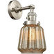 Franklin Restoration Chatham 1 Light 6 inch Brushed Satin Nickel Sconce Wall Light in Mercury Glass, Franklin Restoration