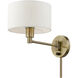 Allison 15 inch 60.00 watt Antique Brass Swing Arm Wall Lamp Wall Light