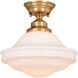 Huntley LED 12 inch Natural Brass Semi-Flush Mount Ceiling Light