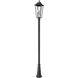 Gannon 3 Light 125.5 inch Black Outdoor Post Mounted Fixture in G9