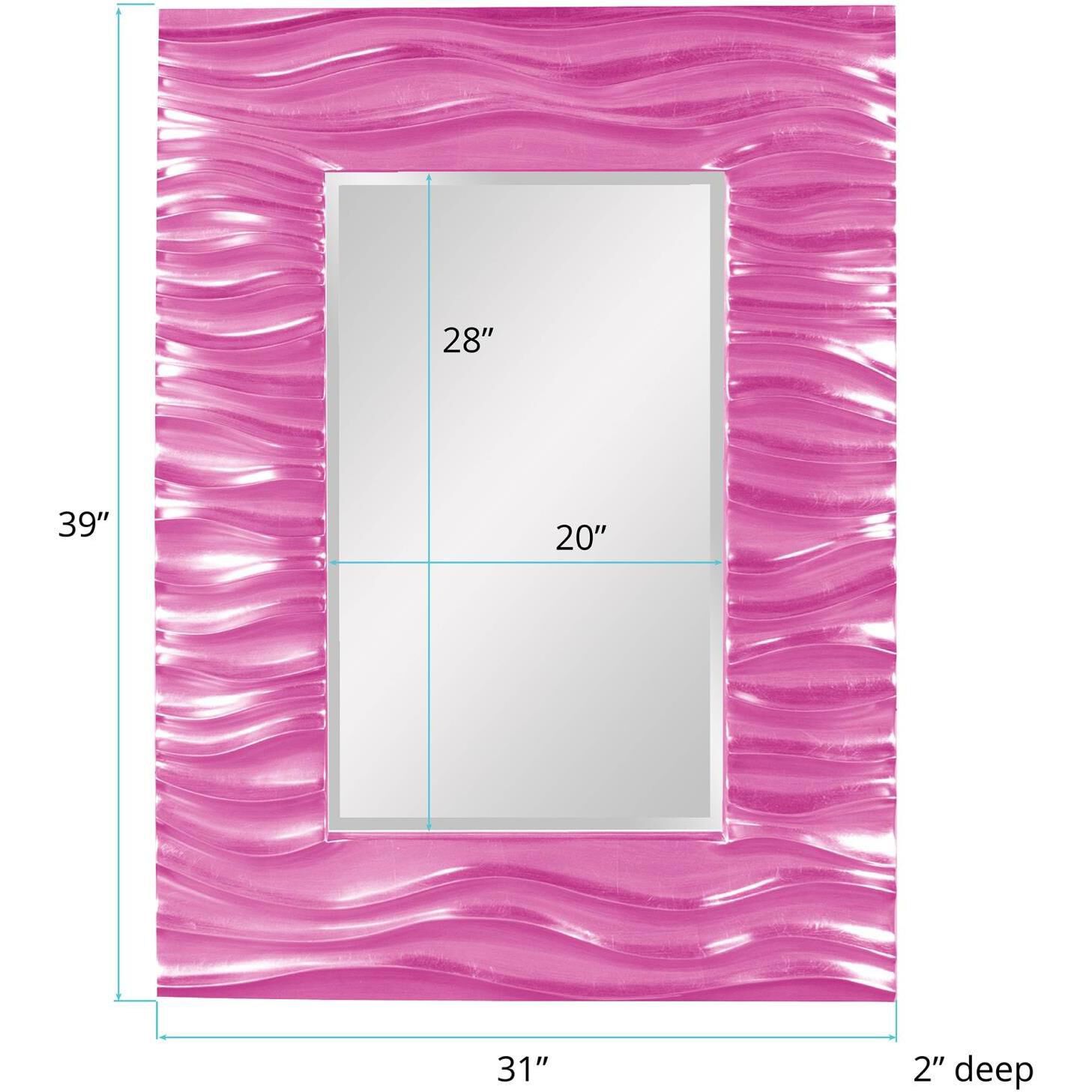 Zenith 39 X 31 inch Glossy Hot Pink Wall Mirror