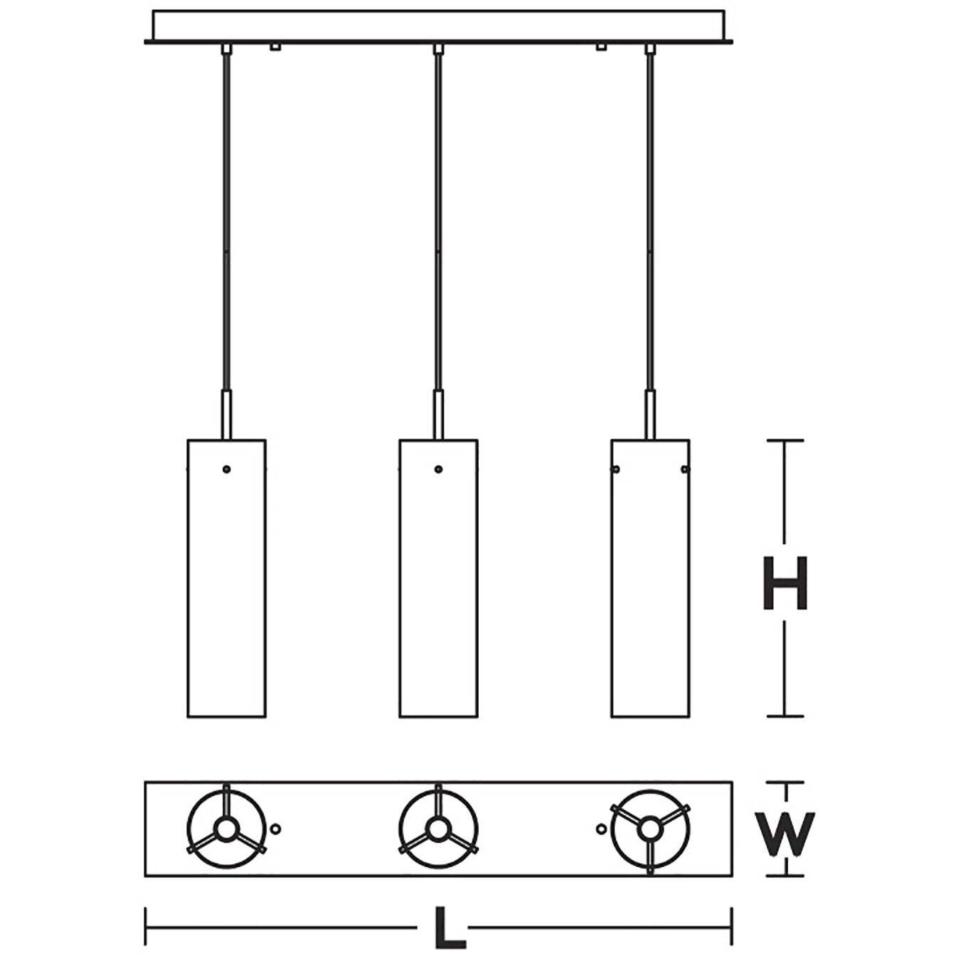 Vista Linear Pendant Ceiling Light in Satin Nickel