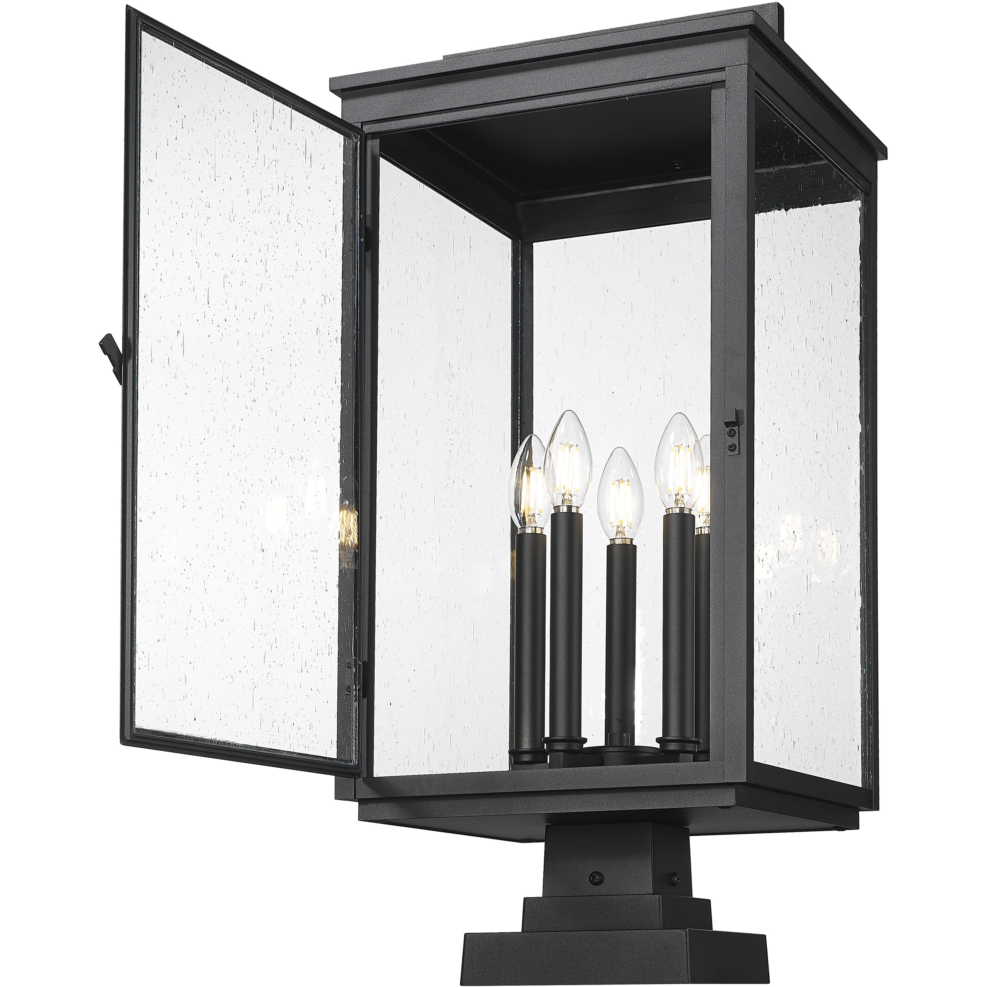 Hartwell 5 Light 27.75 inch Sand Black Outdoor Pier Mounted Fixture