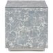 Paxton 17 X 16 inch Antiqued Marbled Glass with Antique Silver Trim Side Table