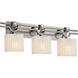 Porcelina 3 Light 29 inch Brushed Nickel Bath Bar Wall Light in Pleats, Incandescent, Rectangle