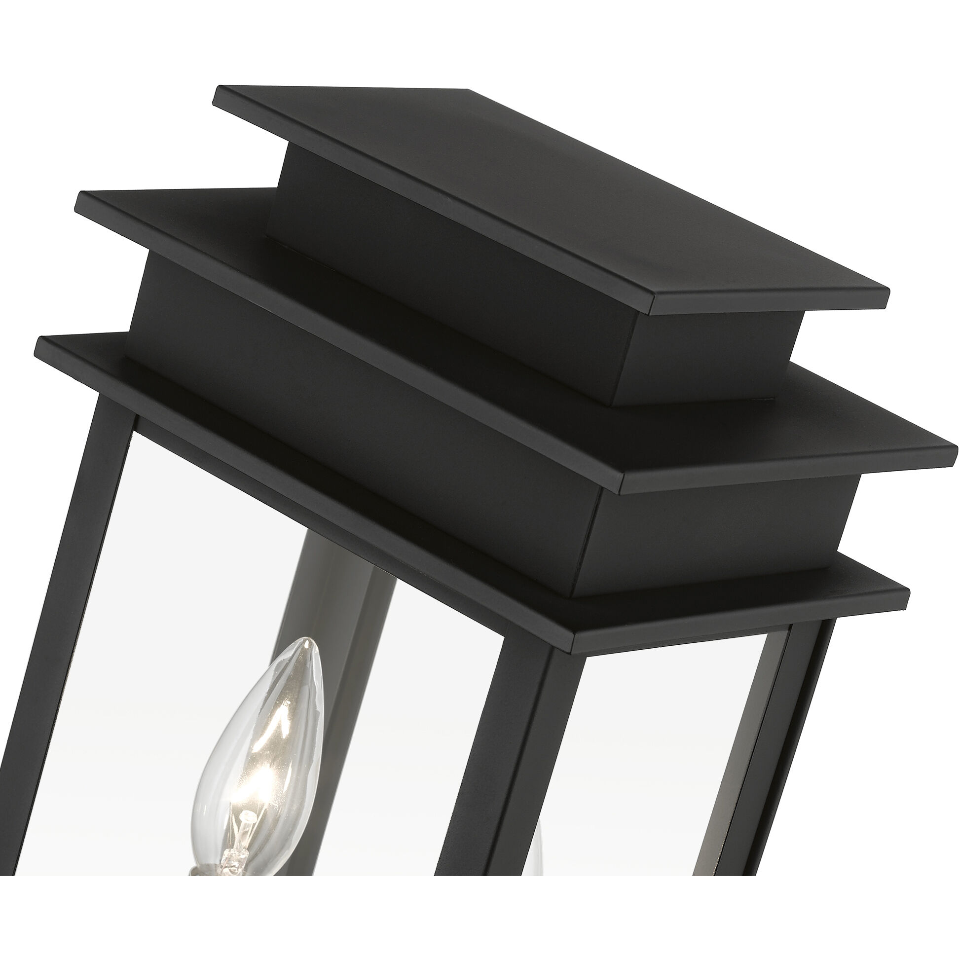 Princeton 2 Light 17 inch Black with Polished Chrome Outdoor Post Top Lantern, Medium