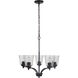 Neighborhood Tyler 5 Light 24.5 inch Flat Black Chandelier Ceiling Light in Clear Seeded, Neighborhood Collection