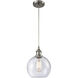 Ballston Athens LED 8 inch Brushed Satin Nickel Mini Pendant Ceiling Light in Seedy Glass, Ballston