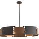 Ivan 5 Light 36.5 inch Brown and Blackened Iron Chandelier Ceiling Light