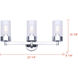 Eden 3 Light 23.25 inch Chrome Vanity Light Wall Light