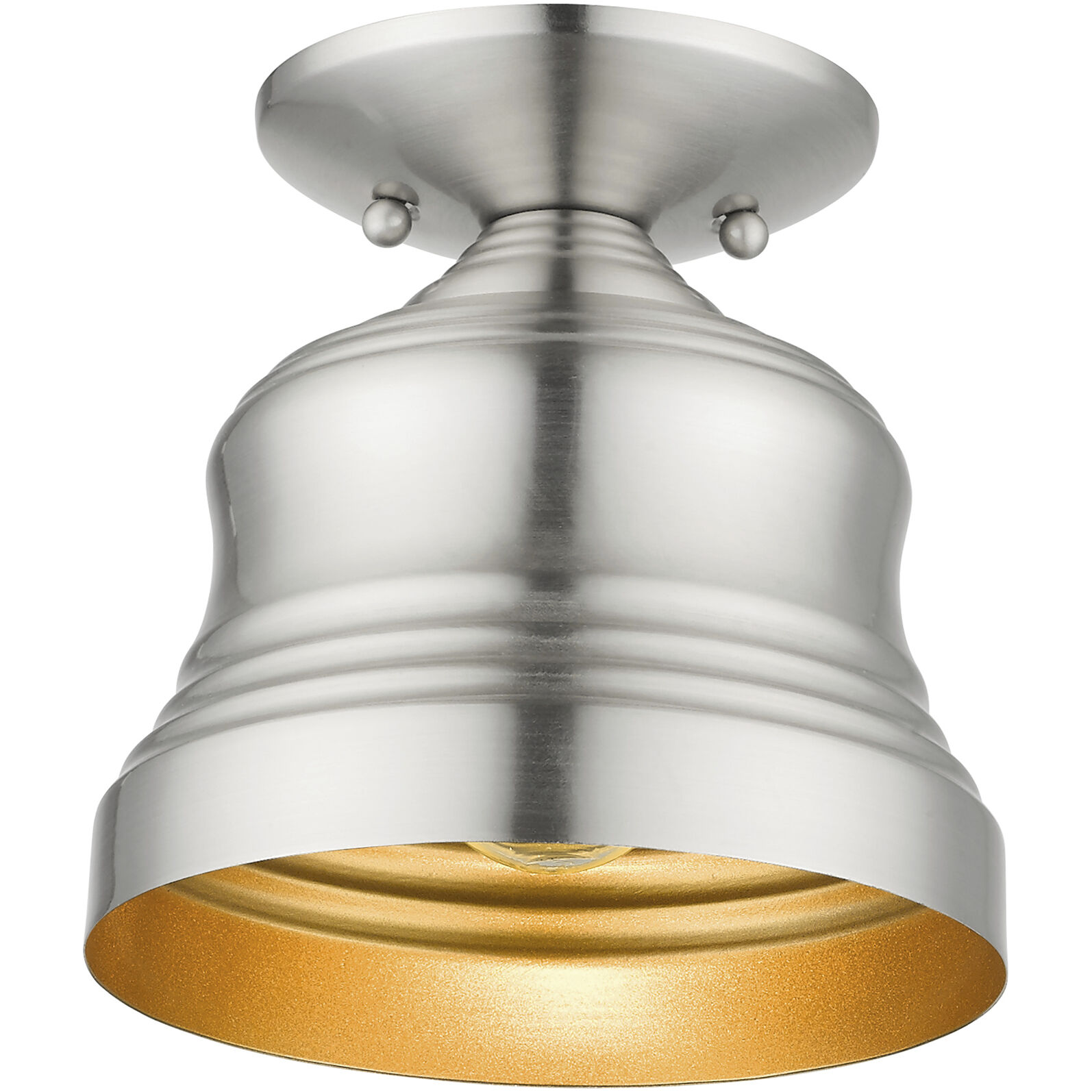 Endicott 1 Light 7 inch Brushed Nickel Bell Semi-Flush Ceiling Light, Petite