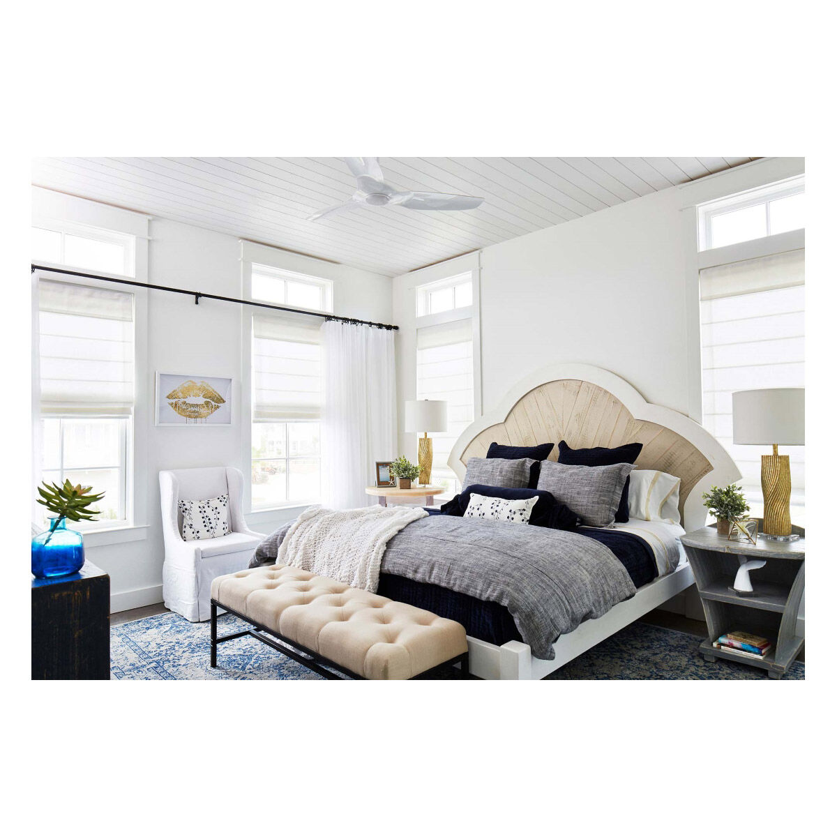 Haiku L 52 inch White with Glossy White Blades Indoor Ceiling Fan, Universal Mount