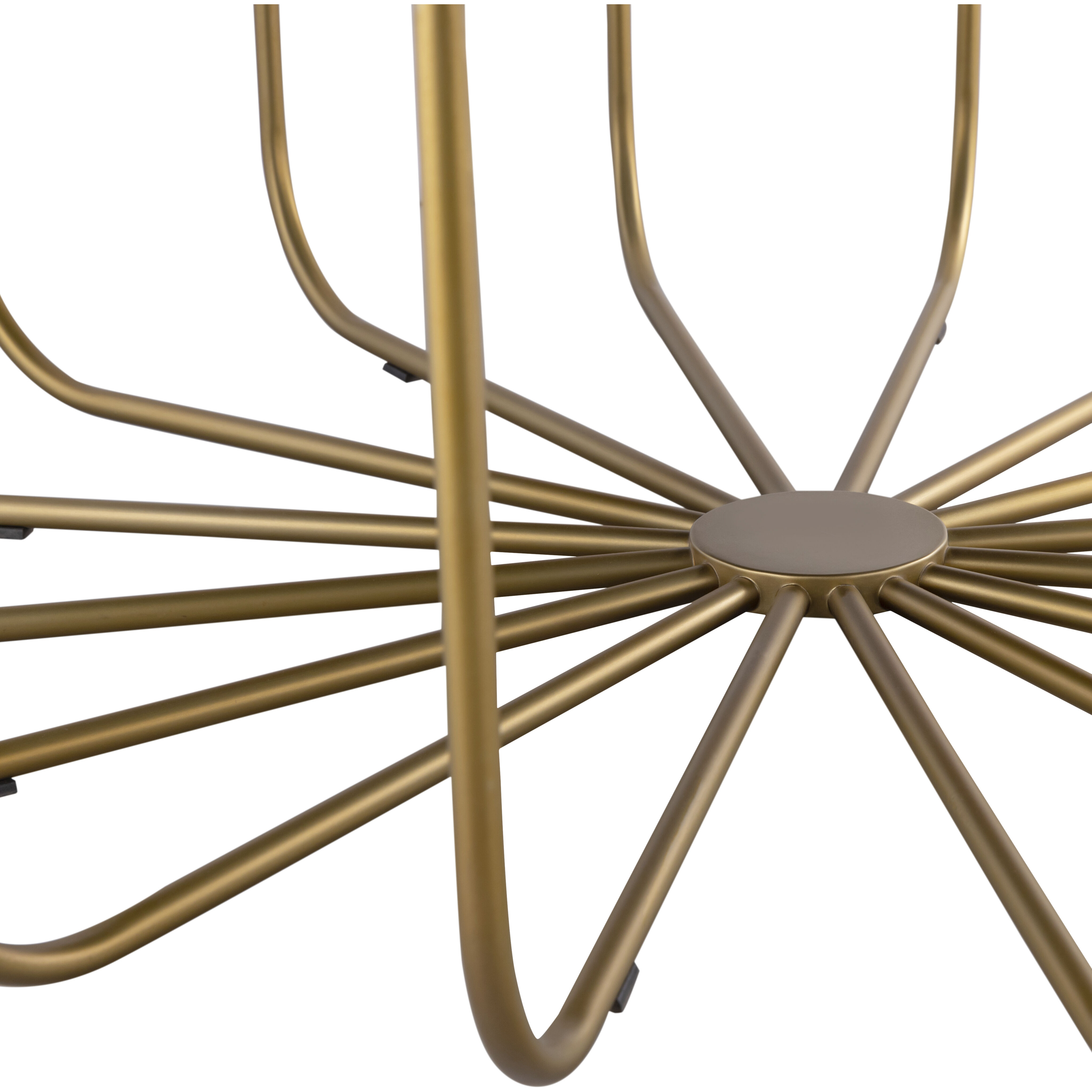 Demille 48 X 48 inch Satin Brass with Cream and Antique Bronze Coffee Table