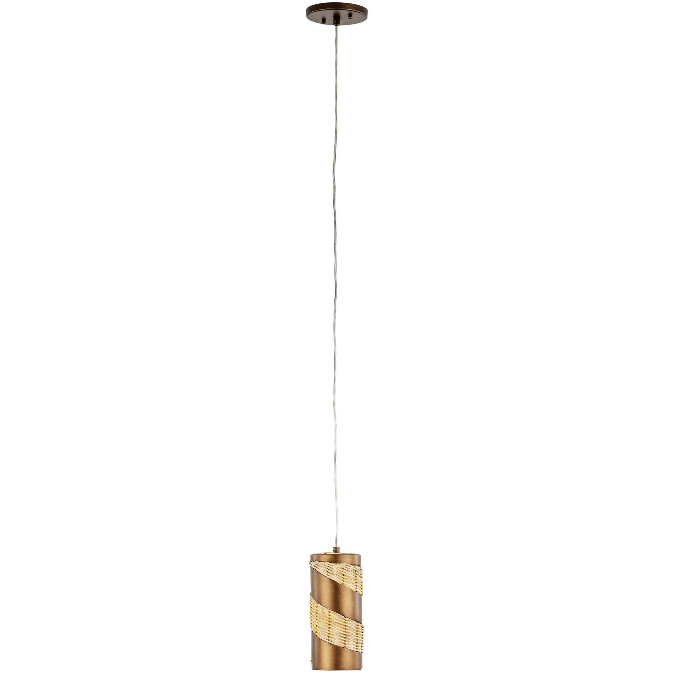 Flow 1 Light 4 inch Baguette Mini Pendant Ceiling Light, Smithsonian Collaboration