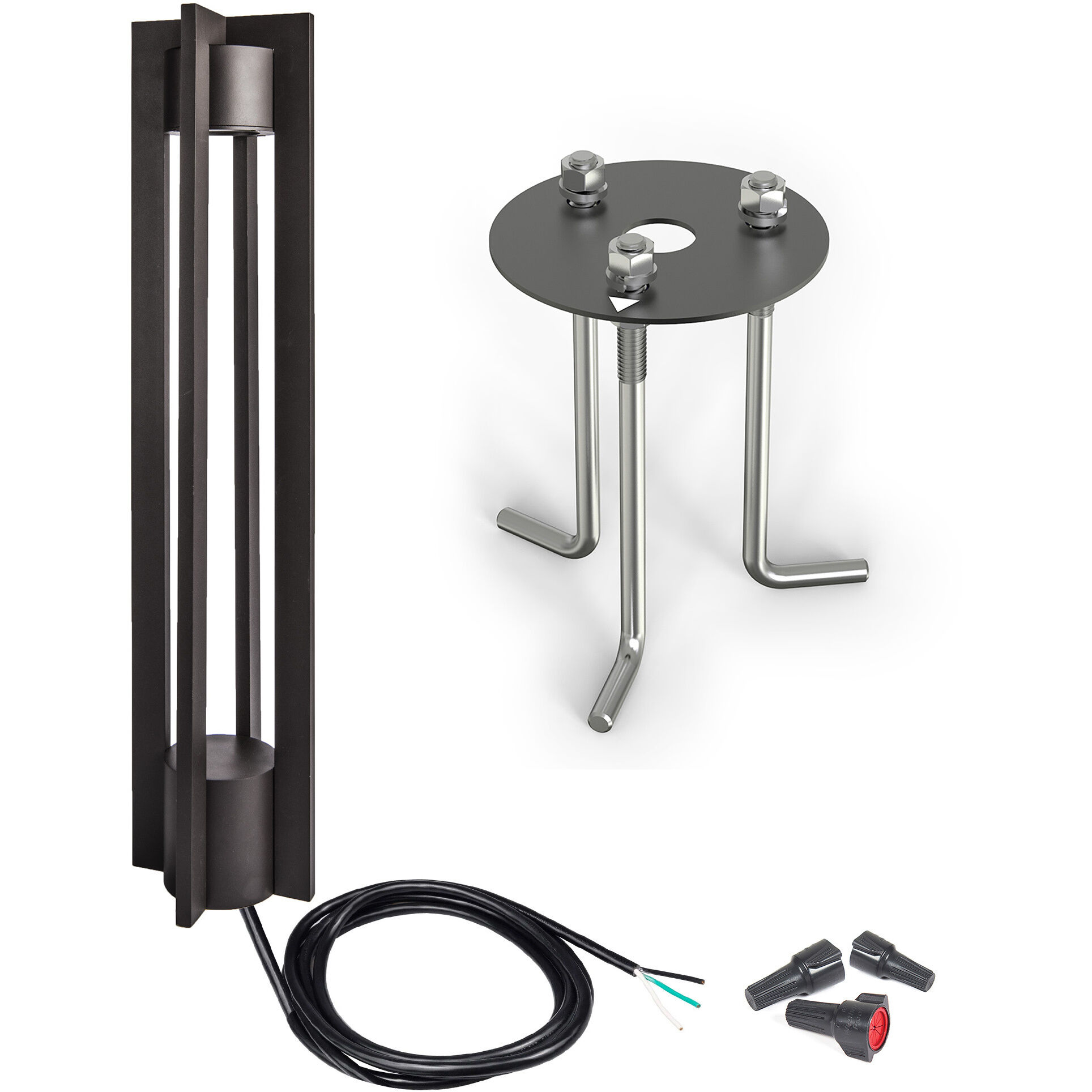 Chamber 120 12.5 watt Black Bollard Lighting in 3000K, WAC Landscape