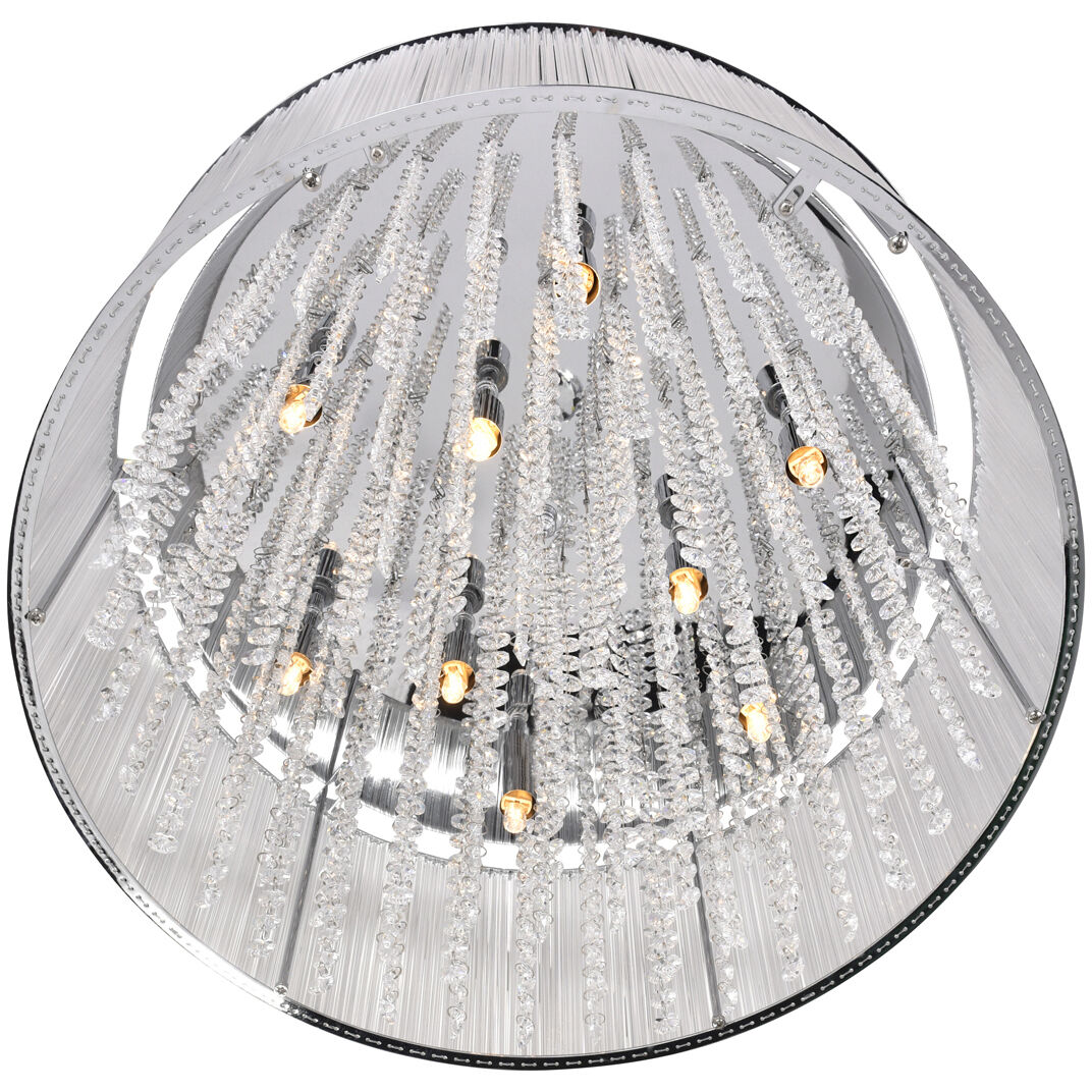 Spring Morning 9 Light 20 inch Chrome Drum Shade Flush Mount Ceiling Light