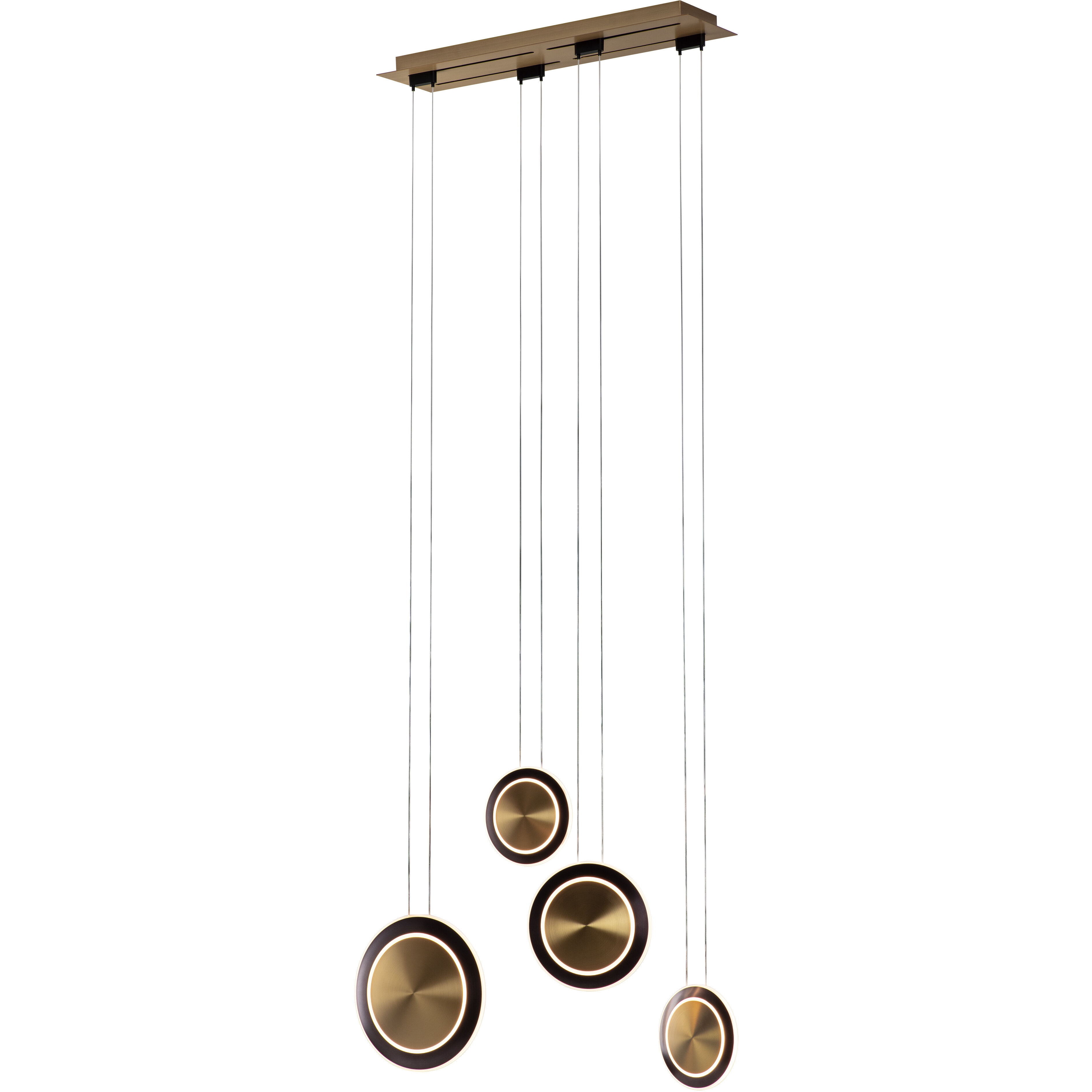 Saturn LED 6 inch Antique Brass and Black Bronze Multi Pendant Ceiling Light