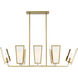 Ricochet 8 Light 44 inch Soft Brass Island Light Ceiling Light