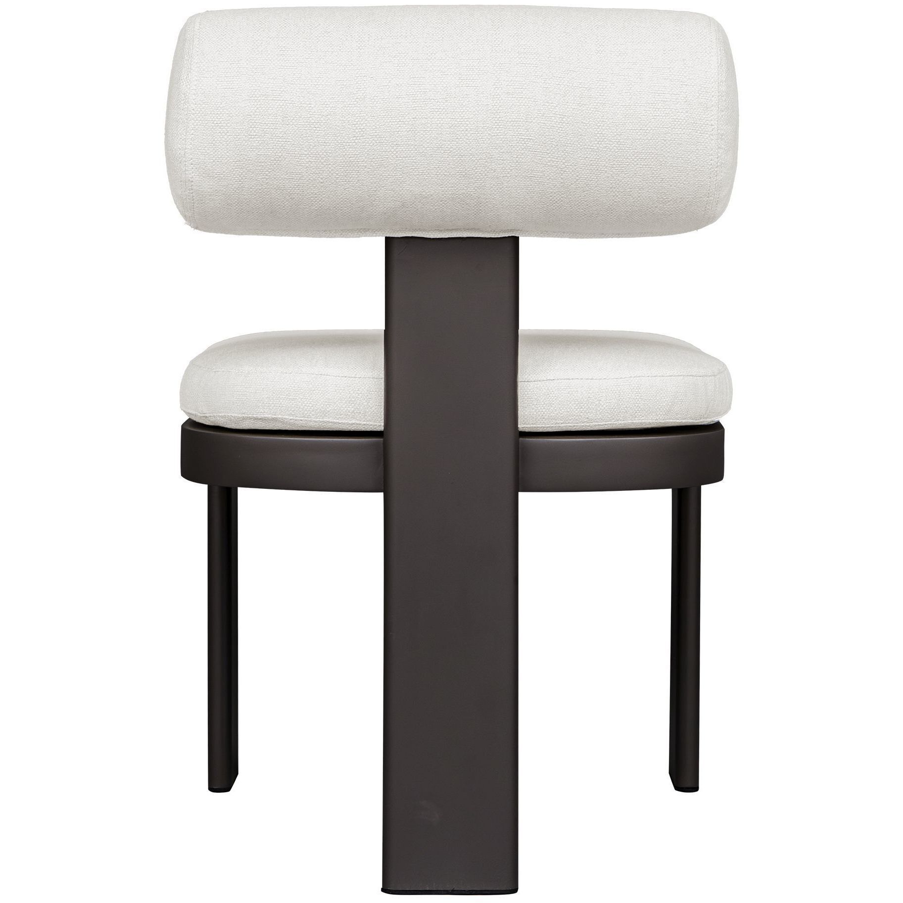 Bolster Back Java Black and Oyster White Outdoor Dining Chair