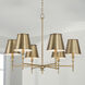 Whitney 6 Light 34 inch Aged Brass Chandelier Ceiling Light