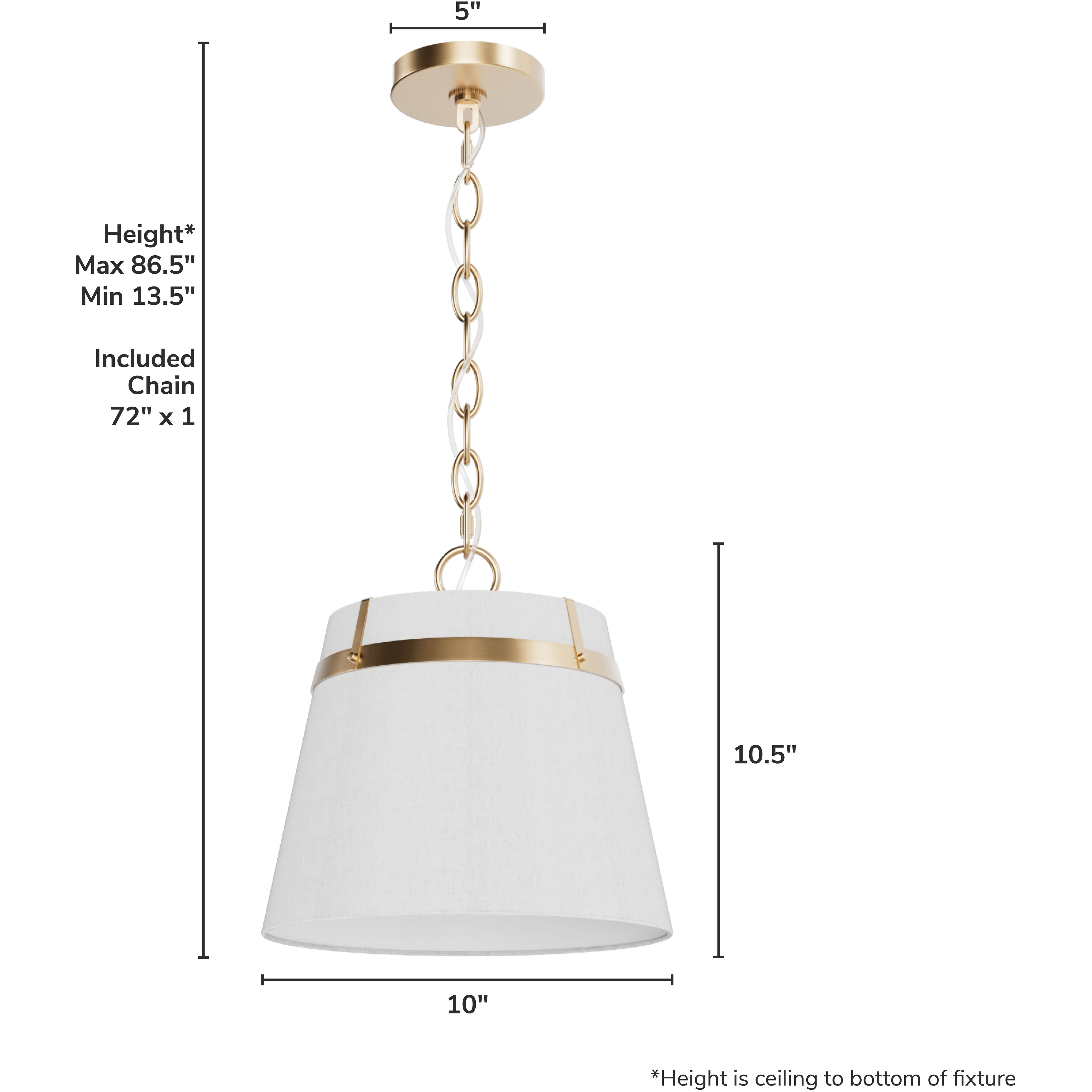 Ada Lee 1 Light 10 inch Alturas Gold Pendant Ceiling Light, Small