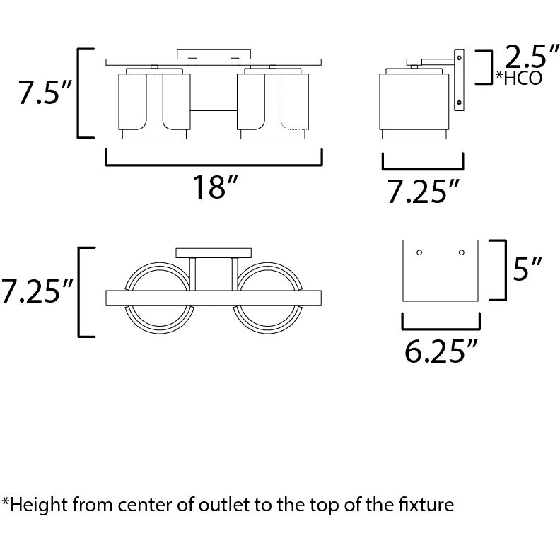 Draughtsman 2 Light 18 inch Walnut and Black Bath Vanity Light Wall Light in Satin White